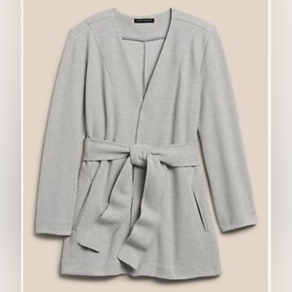 J. Crew Gray Cardigan Sweater with Belt - Picture 1 of 6